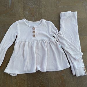 Posh Peanut blush waffle knit set